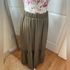 Zara Olive Green Maxi Skirt
